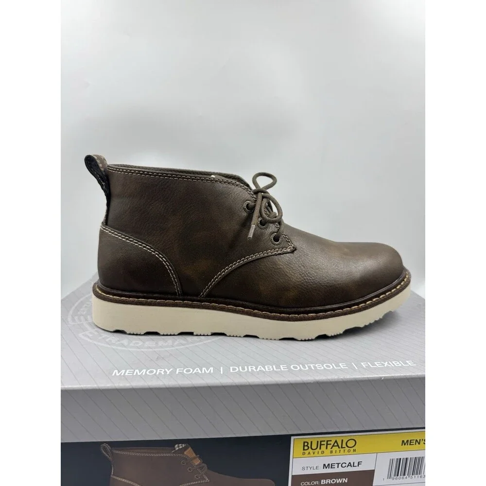 Buffalo Men's Chukka Boots Metcalf Brown Lace Up Boot Size 8